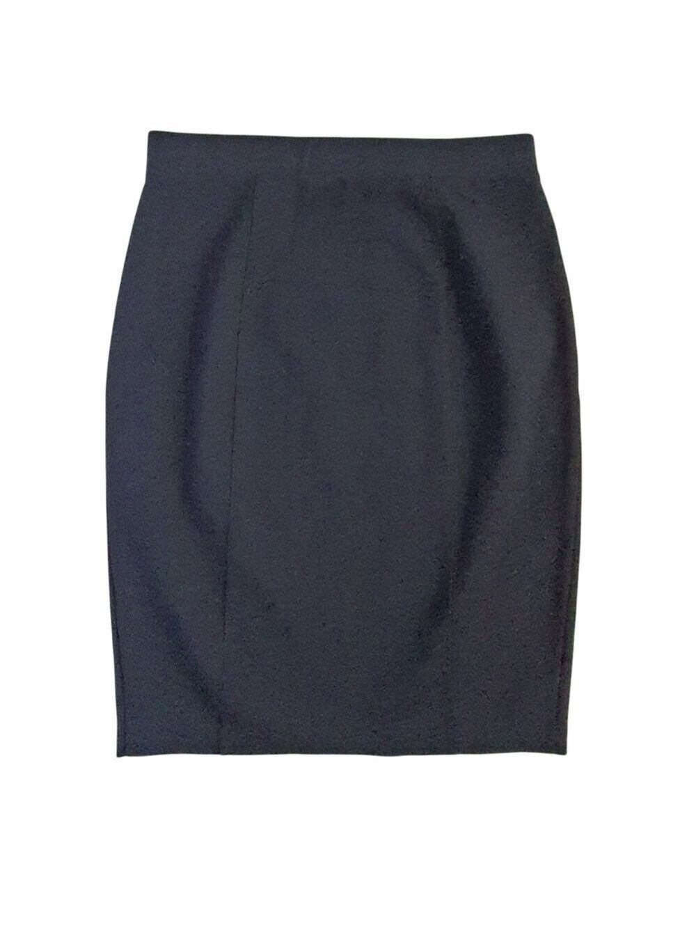 Business Casual ELLE Solid Black Pull-on Pencil Skirt Fitted Stretch Womens XS